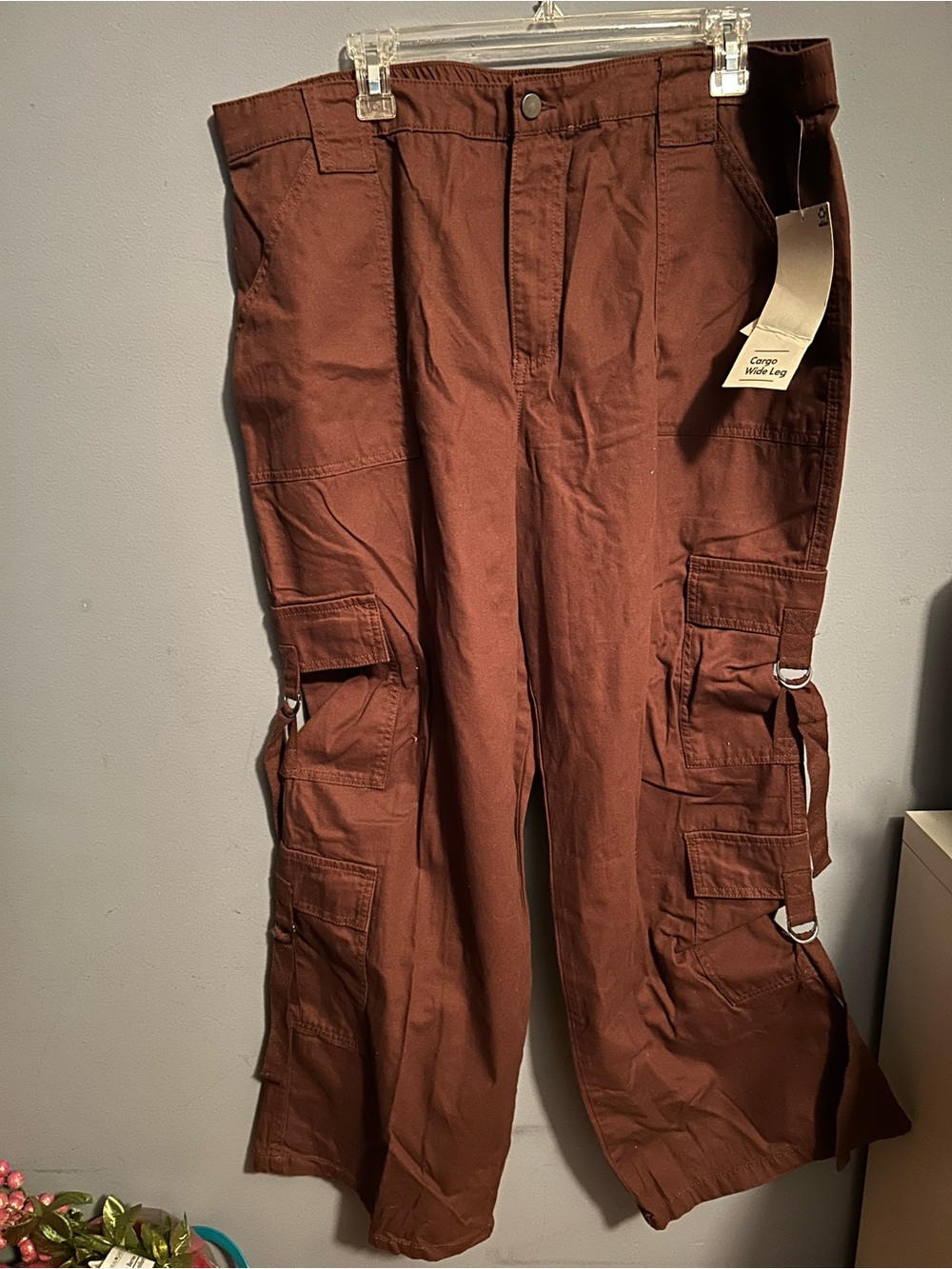 No Boundaries Brown Cargo Wide Leg Pants